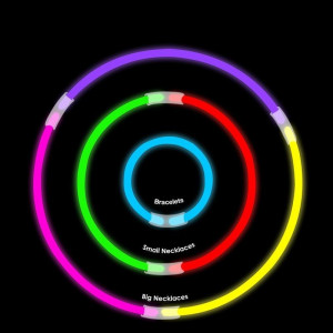 Betisoare bratari luminoase glow sticks, diverse culori, set 100 bucati culoare rosu - Img 12