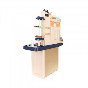 Bucatarie copii, abur rece, efecte sonore si lumini, circuit inchis robinet apa, 65 piese, 93x71x28 cm - Img 18