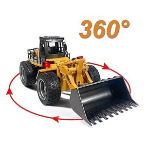 Buldozer cu telecomanda, lumina led, tractiune 4x4, rotire 360 grade, reincarcabil usb - Img 5