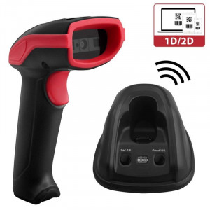 Cititor coduri de bare 2d wireless, raza 400 m, usb, suport andocare, bp - Img 1