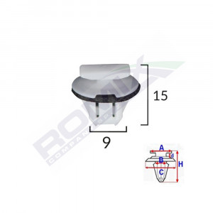 CLIPS FIXARE BARA PROTECTIE PENTRU NISSAN 9X15MM ALB SET 5 BUC - Img 2