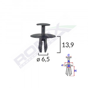 CLIPS FIXARE PENTRU CITROEN/PEUGEOT 6.5X13.9MM - NEGRU SET 10 BUC