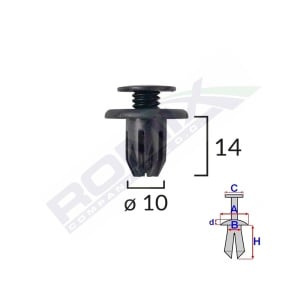 CLIPS FIXARE PENTRU HONDA MINI - NEGRU SET 10 BUC - Img 3