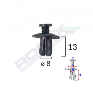 CLIPS FIXARE PENTRU HYUNDAI/KIA/MAZDA - NEGRU SET 10 BUC - Img 2