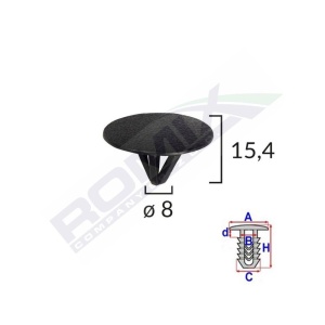 CLIPS FIXARE PROTECTIE MOTOR PENTRU HYUNDAI, KIA 8X15.4MM NEGRU SET 10 BUC - Img 4