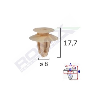 CLIPS TAPITERIE PENTRU AUDI/FORD/SEAT/VW 8X17.7MM - BEJ SET 25 BUC - Img 4