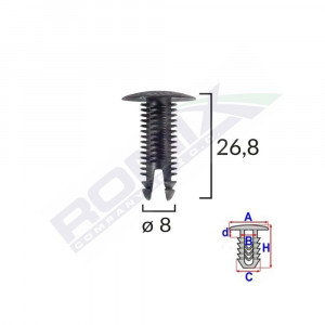 CLIPS TAPITERIE PENTRU FIAT/LANCIA/ALFA ROMEO - NEGRU SET 10 BUC - Img 2