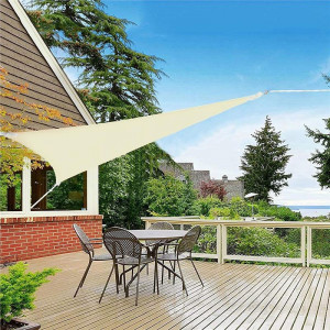 Copertina parasolar triunghiulara, inele prindere, 3x3x3 m, impermeabila 180g/mp - Img 3