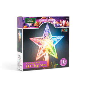 Ornament de pom de Craciun, model stea, 10 LED-15 cm, RGB, 2xAA - Img 3