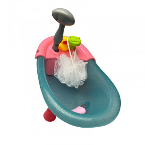 Papusa interactiva 35 cm, bea apa, face pipi, 12 sunete, 14 accesorii, leagan, scaun de masa, cadita baie - Img 15