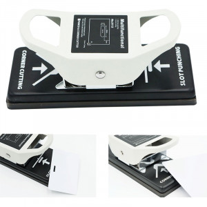 Perforator 10 coli si rotunjitor colturi carduri raza 5 mm, metal, heavy duty, bright office - Img 2