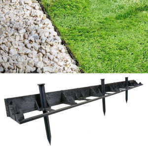 Pini plastic pentru fixare separator gazon, lungime 20 cm, negri - Img 3