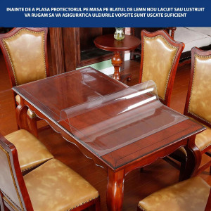 Protectie pvc pentru birou, mobilier, 1.5 mm grosime, 120x90 cm, transparenta - Img 2
