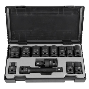 SET 13 PIESE. TUBULARE DE IMPACT DE 1/2` HEX. + ADAPTOR - Img 2