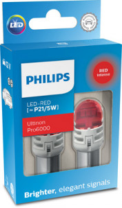 SET 2 BECURI AUXILIARE CU LED 12V P21/5W Ultinon Pro6000SI RED PHILIPS - Img 3