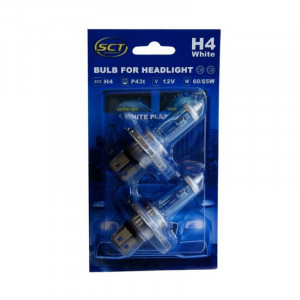 SET 2 BECURI FAR H4 12V 60/55W P43t WHITE SCT - Img 2