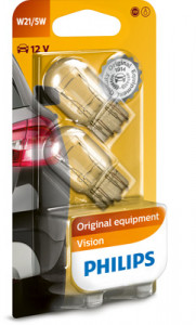 SET 2 BECURI FARA SOCLU 12 V W21/5W W3X16q PHILIPS - Img 1
