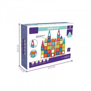 Set constructii magnetic, 77 piese, castel multicolor creativ, varsta 3+, procart - Img 7