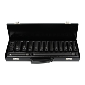 SET DE 15 PIESE DE IMPACT CU 12 TUBULARE LUNGI DE 1/2 INCH HEXAGONALE + ADAPTOARE - Img 2