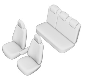 SET HUSE SCAUN FORD FIESTA 2017- (BANCHETA FRACTIONATA) CU TETIERE SPATE IN FORMA DE L - Img 2