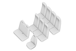 SET HUSE SCAUN FORD TRANSIT (9+1) 2012-2013 (SCAUNE INDIVIDUALE SPATE) - Img 1