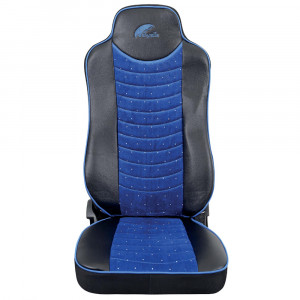 SET HUSE SCAUN UMBRELLA PENTRU MERCEDES ACTROS EURO 5 1844 MP2 MP3 MP4 ECO LEATHER + VELVET BLUE+BLACK - Img 2