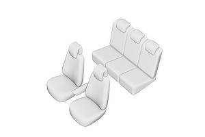 SET HUSE SCAUN VOLKSWAGEN PASSAT 2015- (BANCHETA FRACTIONATA) CU TETIERELE SPATE IN FORMA DE L