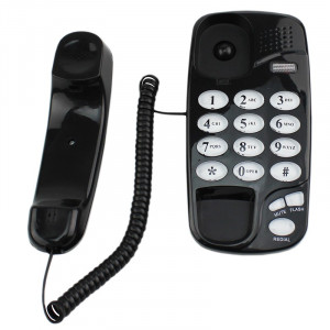 Telefon fix cu fir, montabil pe perete tastatura iluminata, redial, mute, flash culoare negru - Img 5