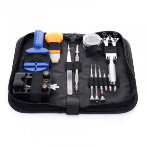 Trusa reparat ceasuri, 13 piese, set unelte si accesorii, organizator cu fermoar - Img 3