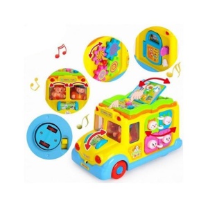 Autobuz scolar interactiv, sunete si lumini, imagini, multicolor, 12 luni+ - Img 1