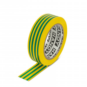 Banda izolatoare- 19 mm x 10 m - Galben/Verde - Img 1