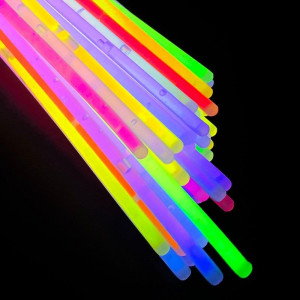 Betisoare bratari luminoase glow sticks, diverse culori, set 100 bucati culoare rosu - Img 13