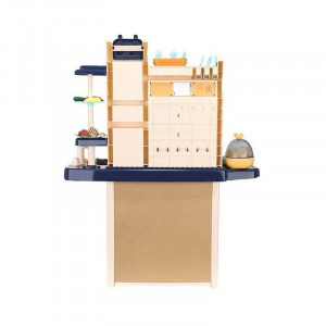 Bucatarie copii, abur rece, efecte sonore si lumini, circuit inchis robinet apa, 65 piese, 93x71x28 cm - Img 19