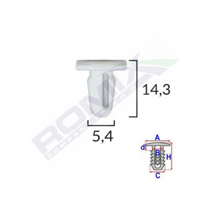 CLIPS FIXARE PRAG PENTRU BMW 5.4X14.3MM - ALB SET 10 BUC - Img 1