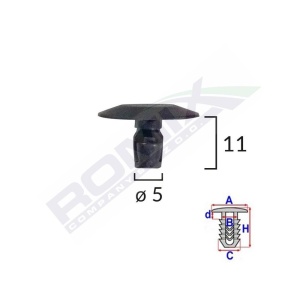 CLIPS TIP GARNITURA PENTRU PEUGEOT 5X11MM - NEGRU SET 10 BUC - Img 4