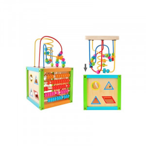 Cub activitati educative, centru multifunctional, 5 in 1, jucarie interactiva din lemn - Img 4