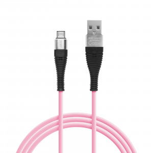 Delight - Cablu de date – Micro USB, înveliş siliconic, 4 culori, 2 m - Img 5