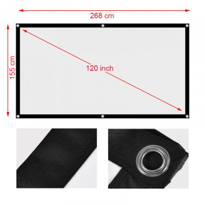 Ecran de proiectie 120 inch 16:9 textil, manual, portabil, fixare perete - Img 2