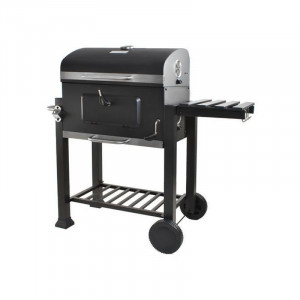 Gratar bbq pe carbune, capac rabatabil cu termometru, roti transport, 115x46x106 cm, grill 61.5x46x51 cm - Img 9