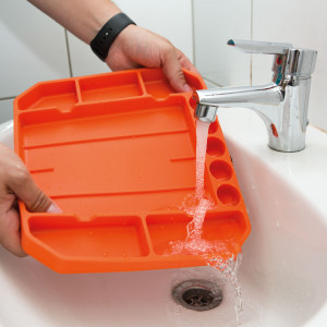 HANDY - Tavă cauciuc pentru unelte, cu compartimente şi riglă - 26 x 23,5 x 2,5 cm - Img 5