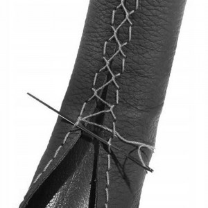 HUSA VOLAN CU SNUR PIELE NATURALA NEGRU 37-38 cm - Img 2
