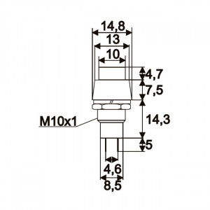 Intrerupator cu apasare 1 circuit 2A-250V OFF-ON, rosu - Img 2