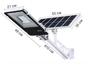 Lampa stradala solara 100w, 206 led-uri, 2 trepte iluminare, telecomanda, aluminiu - Img 2