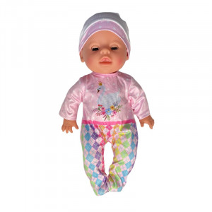 Papusa interactiva, bebelus care bea apa si face pipi, 6 accesorii, biberon, olita, 35 cm - Img 7