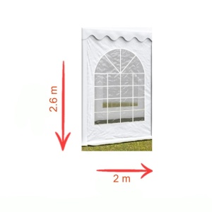 Perete cort, dimensiune 2x2.6 m, cu fereastra, ignifugat, 480 g/mp, pvc, alb - Img 4