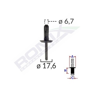 POPNIT PLASTIC UNIVERSAL 6.7X17.6MM - NEGRU SET 10 BUC - Img 4