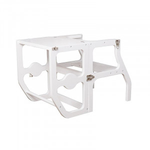 Scaun pliabil pentru copii, inaltator din lemn, 2 in 1 scaun si masa, learning tower - Img 5