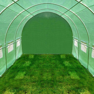 Sera tip tunel pentru gradina, 6x3x2 m, folie pe 140g/mp, filtru uv4, ferestre - Img 7