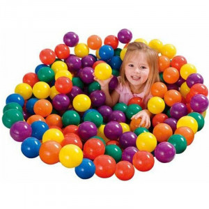 Set 100 mingi multicolore plastic, diametru 5.5 cm, pentru spatiu de joaca, cort sau piscine - Img 3
