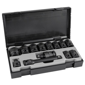 SET 13 PIESE. TUBULARE DE IMPACT DE 1/2` HEX. + ADAPTOR - Img 3